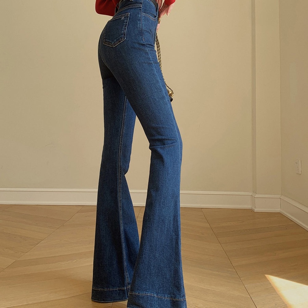 Denim Slim Bootcut Jeans Without Belt × 1